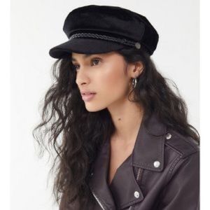 Velvet brixton Ashland velour fisherman’s cap.